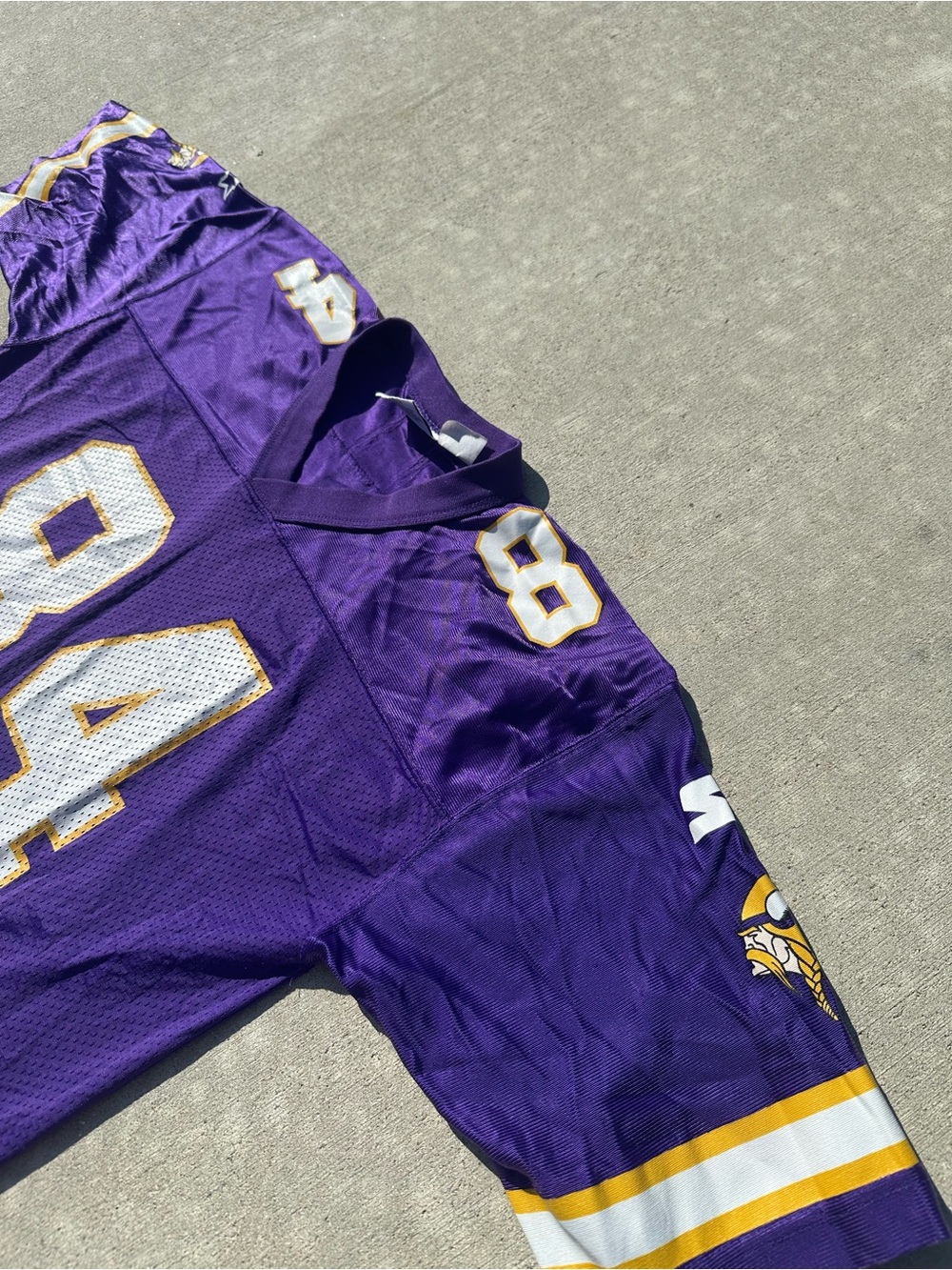 STARTER Purple White Randy Moss #84 Minnesota Vikings Jersey - Picture 4 of 7